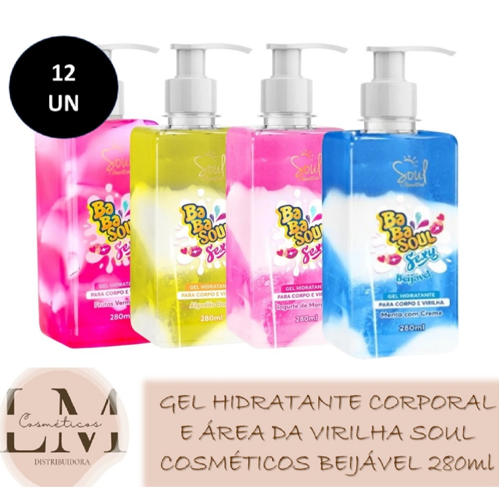 Caixa com 12un Gel hidratante Corporal e área da virilha 280ml Soul Cosméticos em Oferta na Shopee
