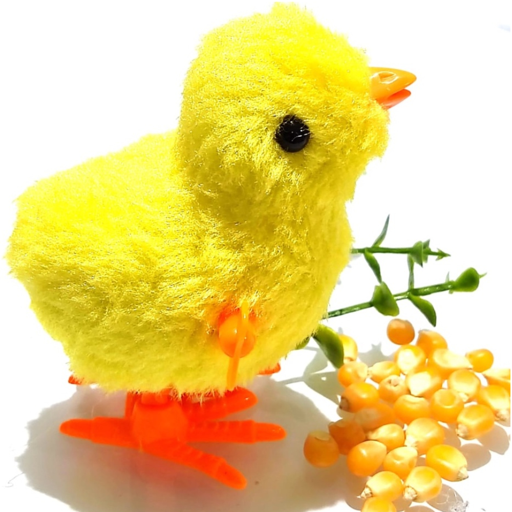 Pintinho Amarelinho Pelúcia De Corda Anda de Verdade