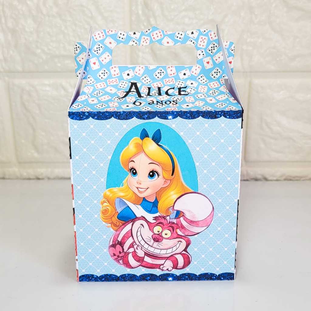 CAIXA MALETA LEMBRANCINHA PERSONALIZADA ALICE NO PAIS DAS MARAVILHAS/ANIVERSÁRIO/FESTA/DECORAÇÃO