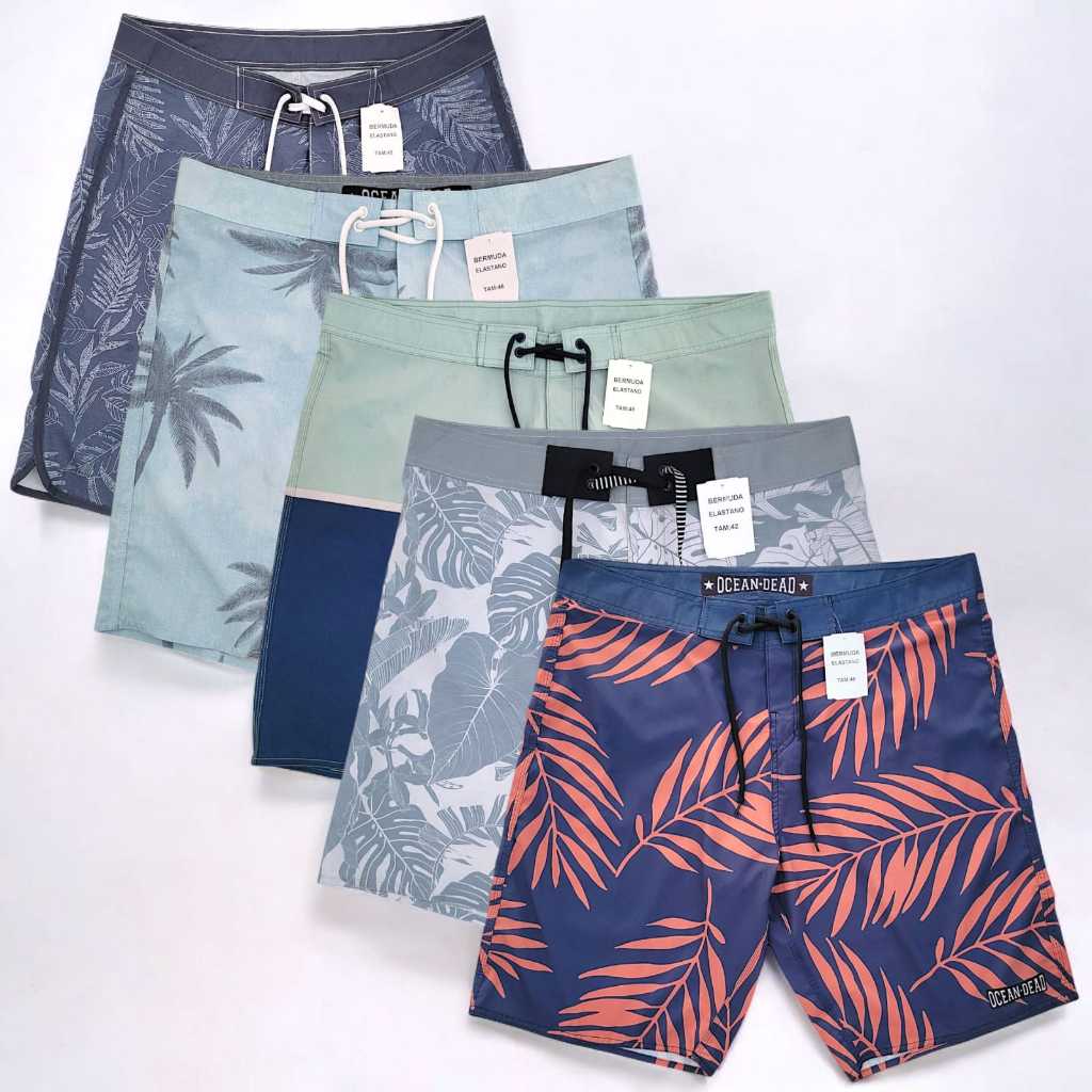 Bermuda Masculina de Elastano Boardshort Surf Premium Diversas Cores e Estampas