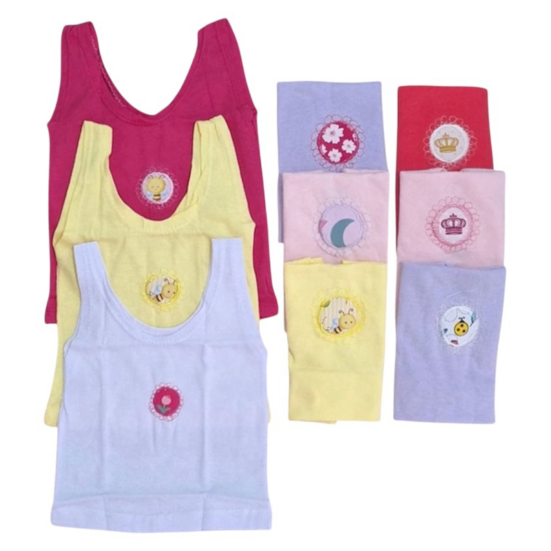 Kit 3 Camisetas Infantil Menina Recém Nascido RN Roupas de Bebê Camiseta Bordado em Oferta na Shopee