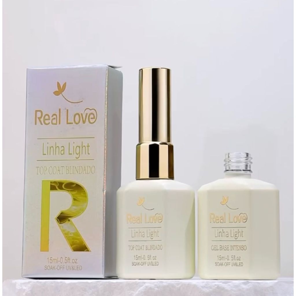 Base Gel Blindado Top Coat Blindado Para Unhas Linha Light 15ml - Real Love em Oferta na Shopee