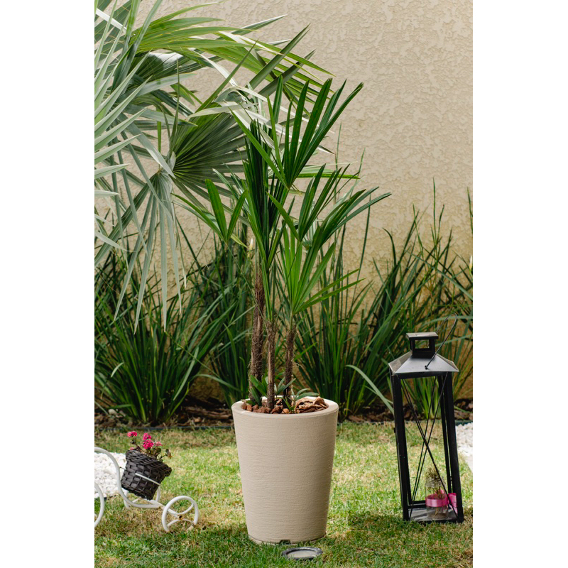 Vaso para planta e Flores Coluna Redonda n2 com prato coletor — imagem 2 de 2