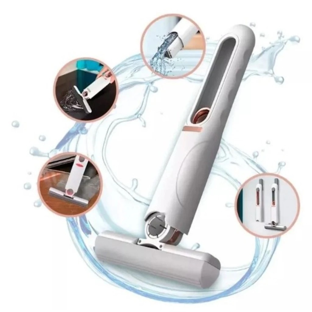 KIT 1/2/3 Mini Rodo Esfregão Portátil Absorvente Auto - Squeeze Limpeza Multifuncional Retratil De Pia Cozinha