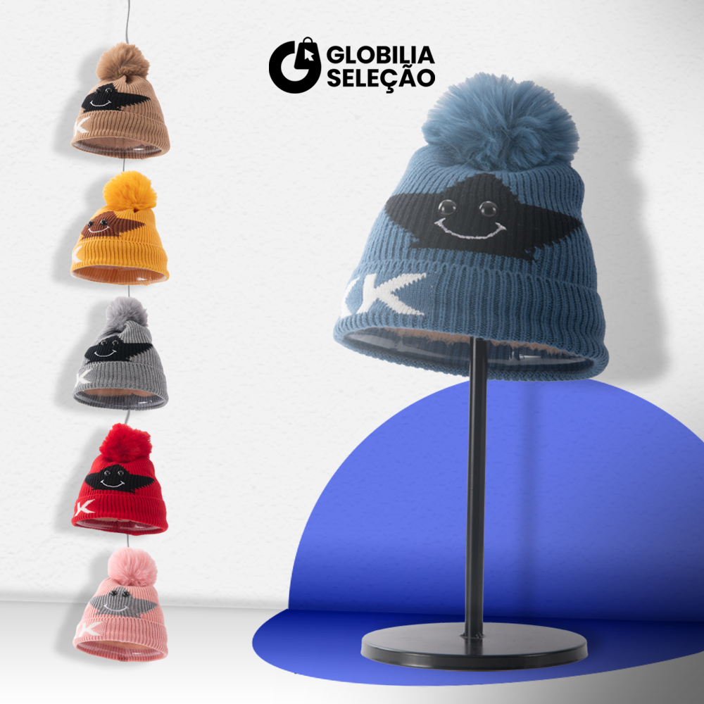 Gorro Touca Infantil Criança Menino Menina Tricotado Quente Fashion Para 2 a 7 anos