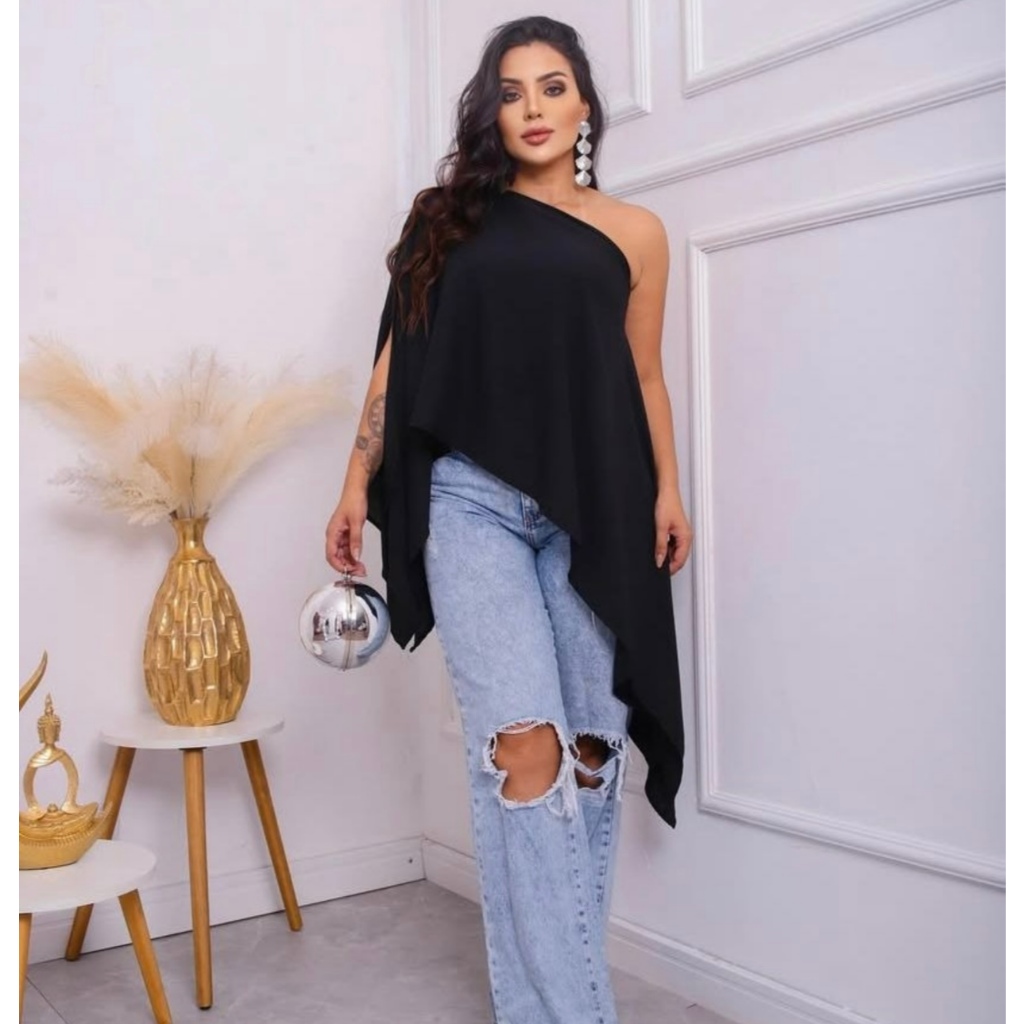 Blusa Cropped Capa Boho Multiformas em Oferta na Shopee