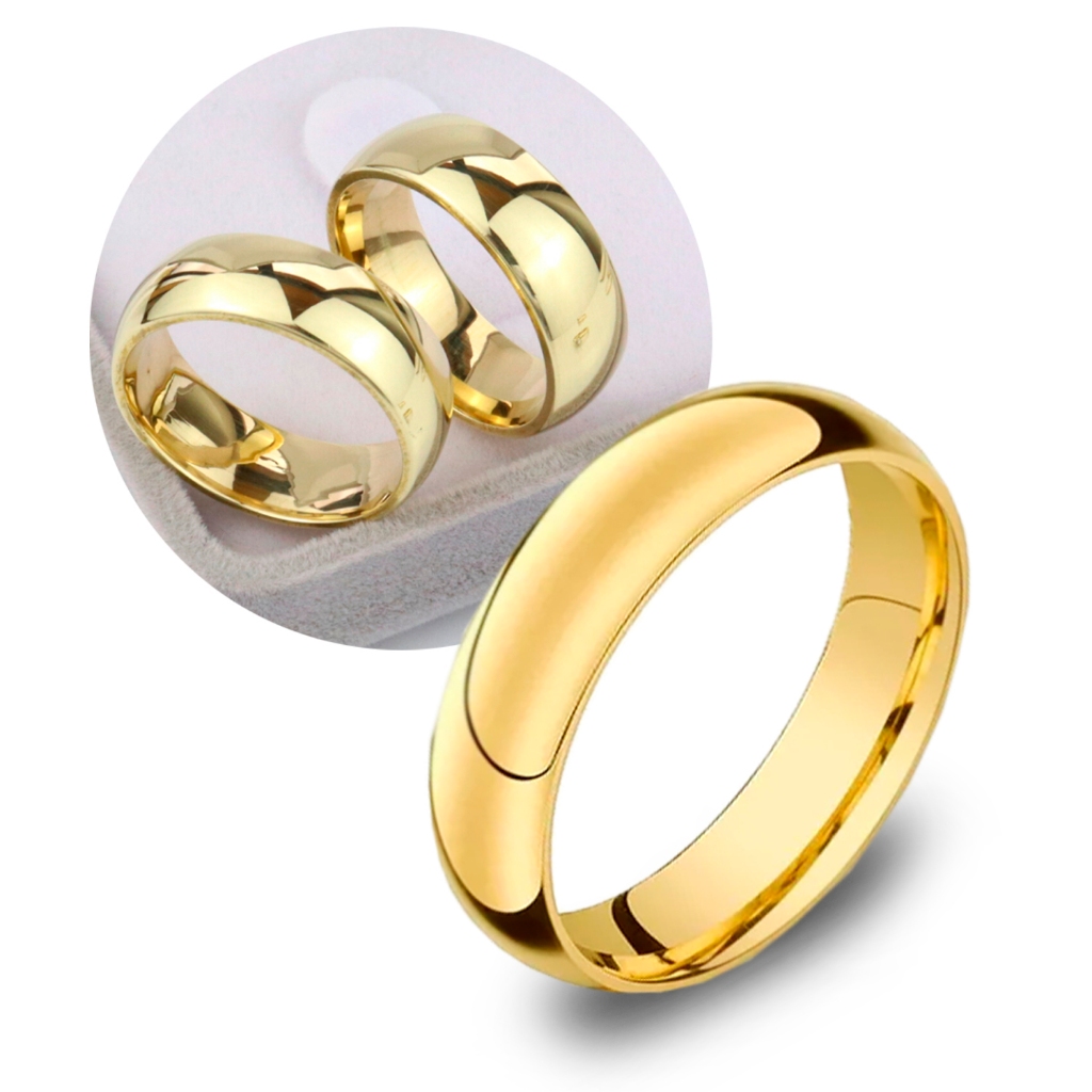 Aliança Avulsa 6mm Moeda Antiga Original Casamento Noivado Compromisso Cor Ouro