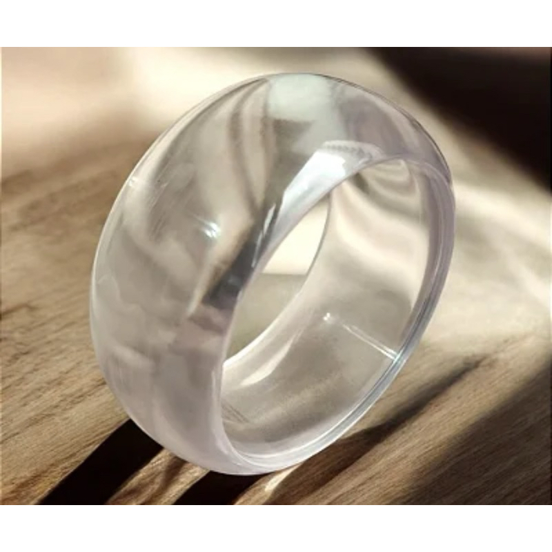 pulseira redonda larga acrílico transparente 1 unidade moda feminina bracelete plástico em Oferta na Shopee