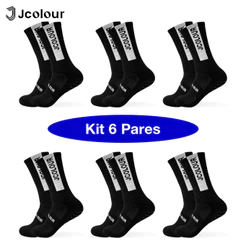 Jcolour Kit 6 Meias Esportivas Ultra Antiderrapante Futebol Design Original Lançamento 2025