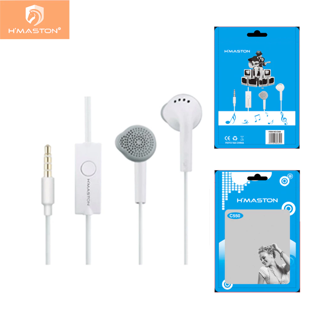 H‘maston C550 Fone De Ouvido Com Microfone 3.5mm Fone para celular P2