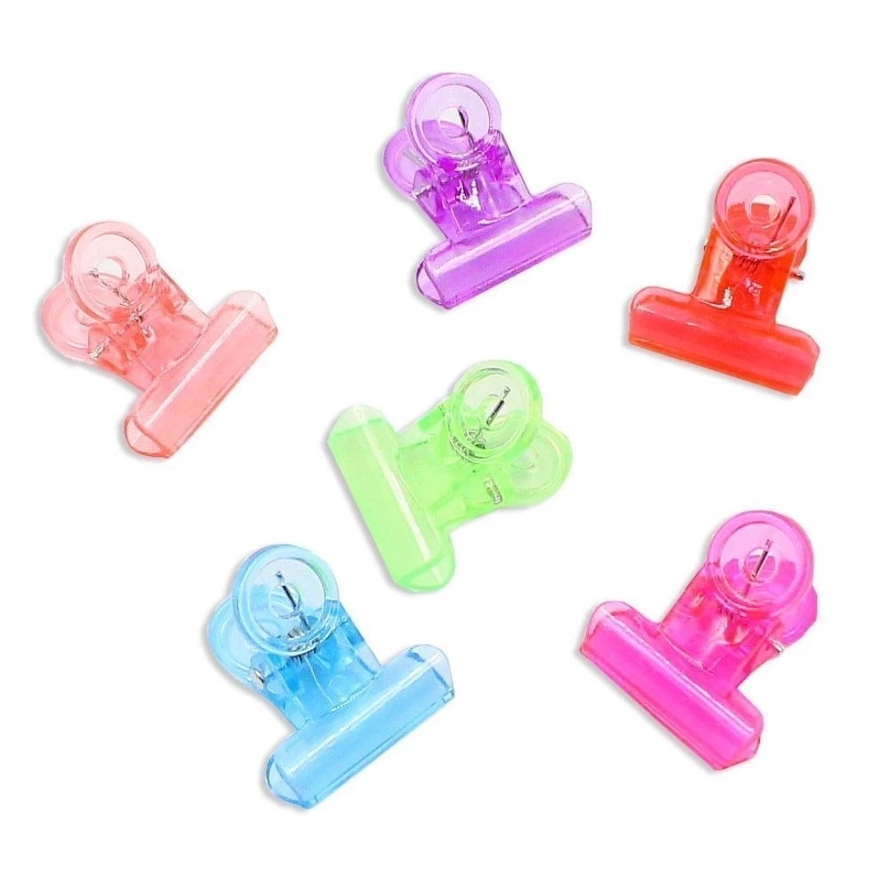 Kit Com 06 Prendedor Plástico Colorido Multiuso Universal para Embalagem de Alimentos Presilhas Prendedores Multicolorid