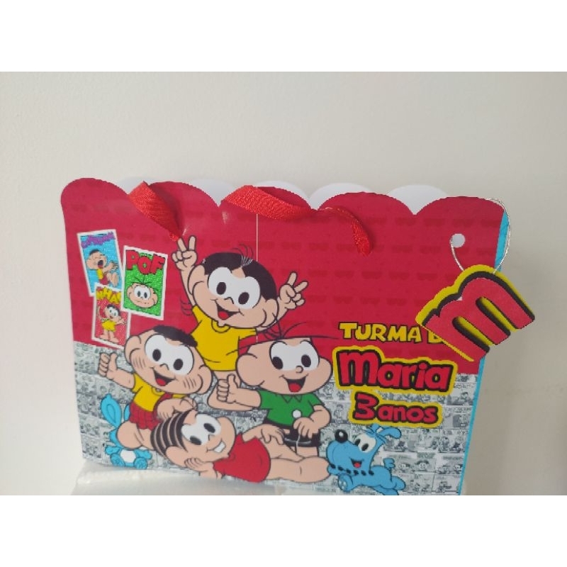 Sacolas Personalizadas Turma da Monica 15 peças lembrancinha caixinhas de aniversário kit festa