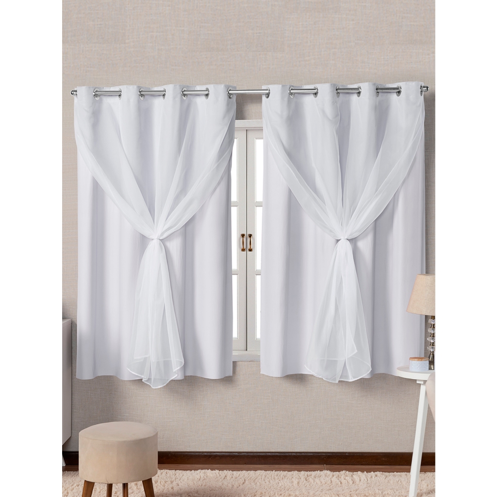 Cortina Corta Luz 100% Blackout de Voil 2,80m x1,60m Cores Variadas