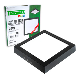 Painel De Led 24w Plafon Preto De Led Quadrado Sobrepor 6500K 4000K 3000K Bivolt  Taschibra em Oferta na Shopee