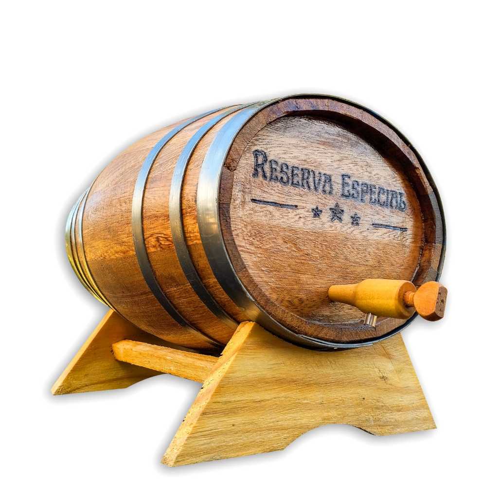 Ancorote Barril Oval Madeira Carvalho Nacional 6 Litros Cachaça Whisky Pinga