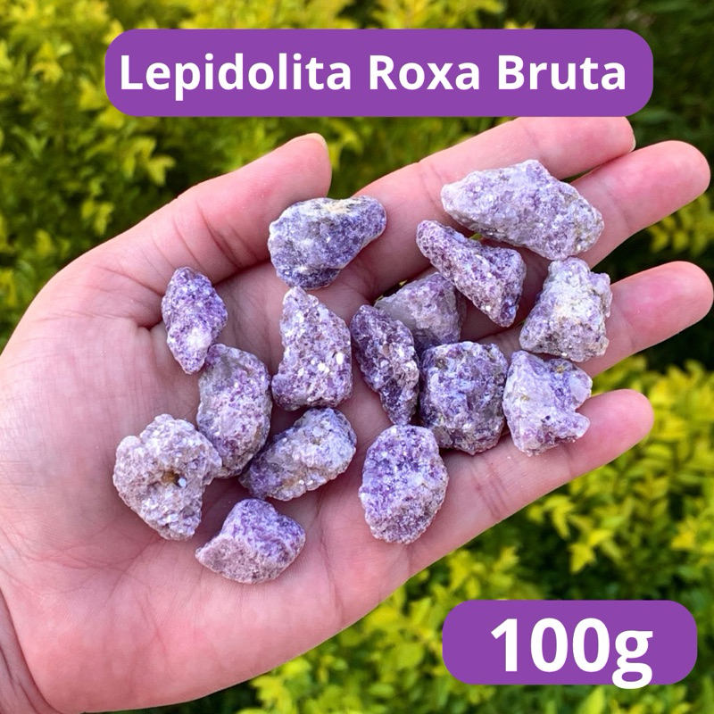100g de Lepidolita Roxa Pedra Cristal Natural Verdadeiro em Oferta na Shopee
