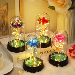 Rosa Encantada De Flor Eterna Lousa Led - Ideal para o Dia dos Namorados, Dia das Mães, Casamentos, Aniversários em Oferta na Shopee