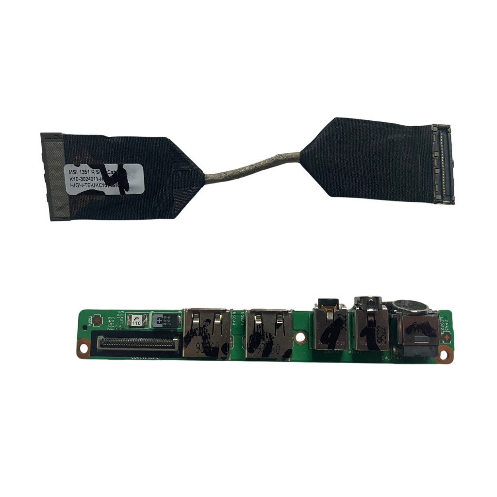 Placa Conector De Power Jack Som Usb Notebook Msi X340