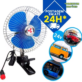 Ventilador Automotivo para Veiculo Veicular 24V 8" Polegadas Caminhão Ônibus Van em Oferta na Shopee