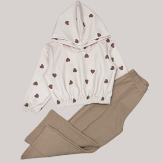 Conjunto Moletom Infantil Menina com Capuz e Calça Wide Leg Moda Inverno em Oferta na Shopee