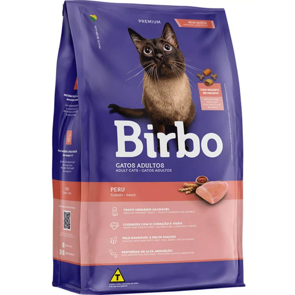 Ração Premium Seca Birbo Gatos Adultos sabor Peru 15kg
