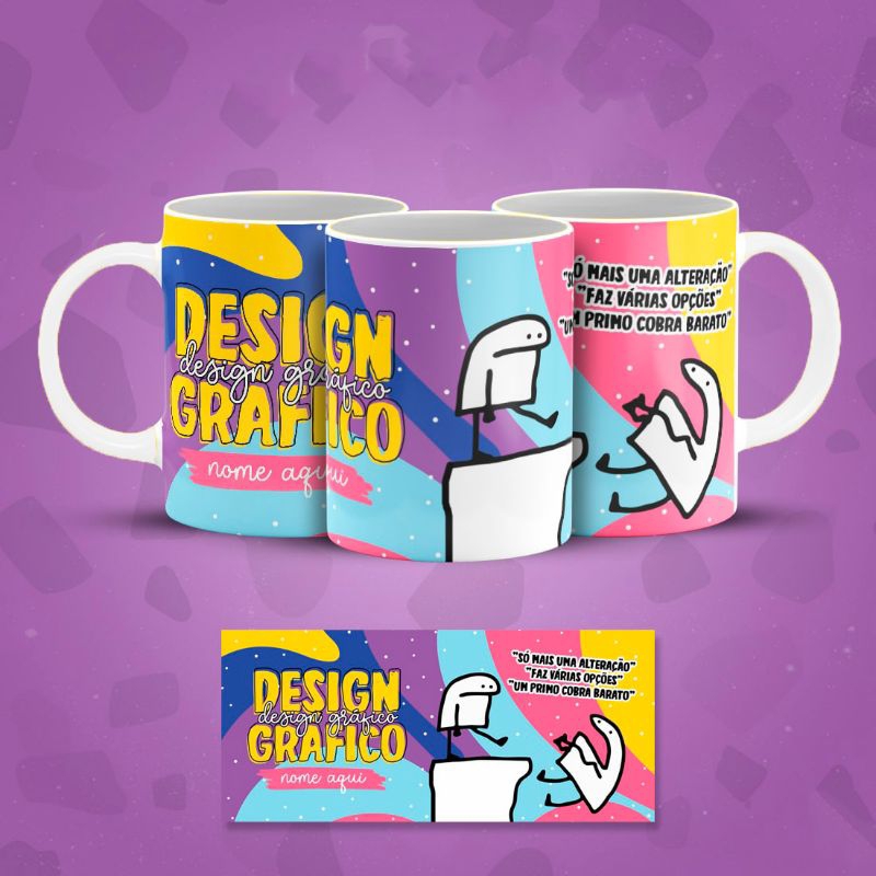 Caneca Personalizada Profissão com Nome - DESIGN GRÁFICO - Flork Bento