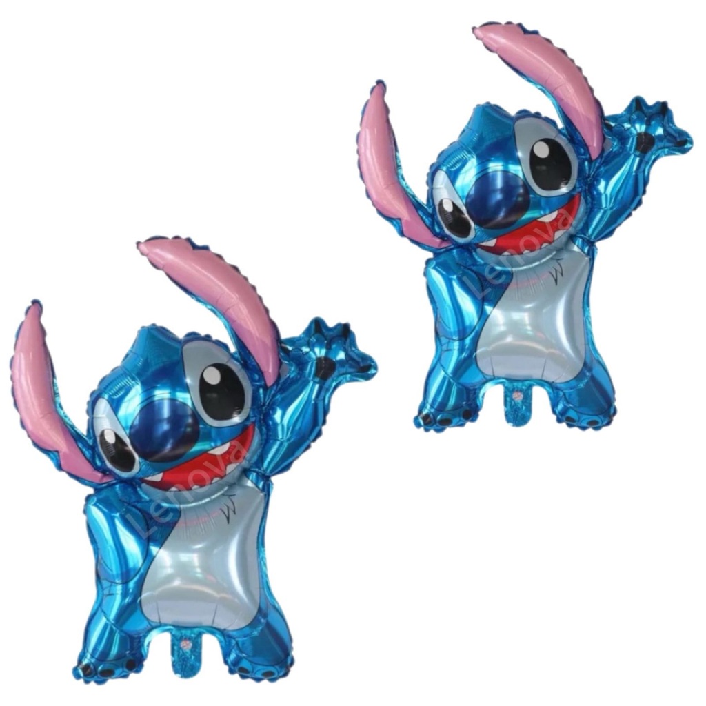 Kit 2/3/4/5/6/7/8/9/10 Peças Balão Metalizado Stitch Azul Para Aniversários e Outros Eventos