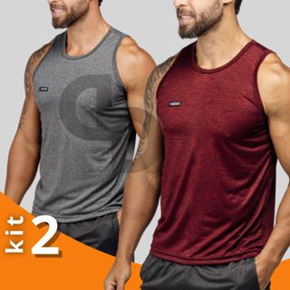 Kit 2 Camisetas Regata Masculina Camisa sem manga Adulto Blusa Treino Academia em Oferta na Shopee