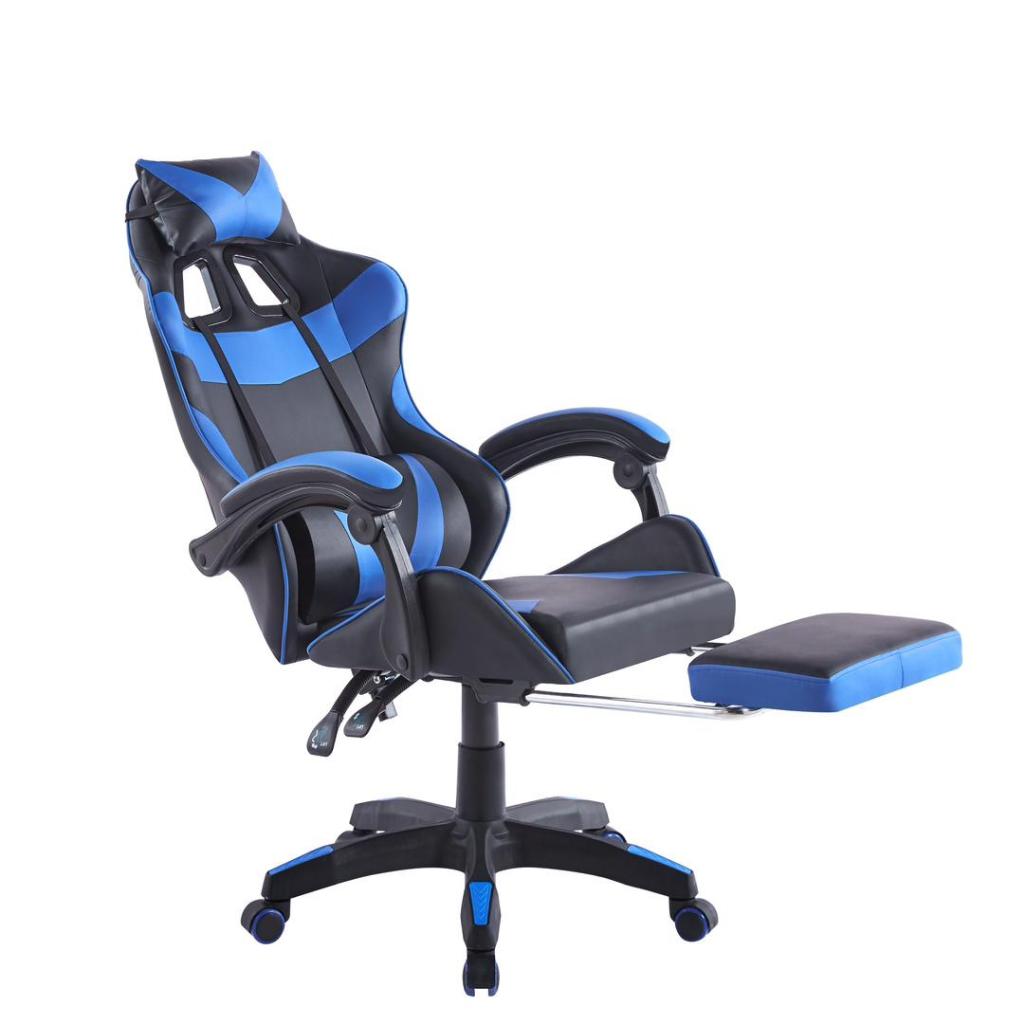 Imagem Cadeira Escritório Pc Gamer Giratória Ergonômica Couro Com Descanso Para Pé