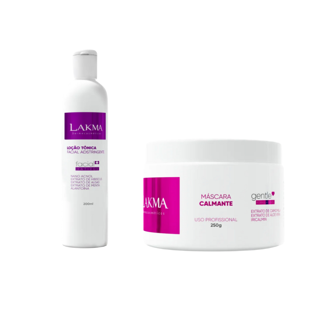 Kit Loção Tônica 200ml e Máscara Calmante 250g Lakma Cuidado Profundo para Peles Irritadas