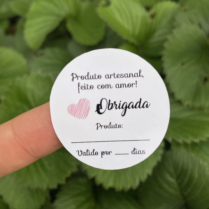 Adesivo personalizado validade/fabricação 3cm ou 4cm redondo embalagem