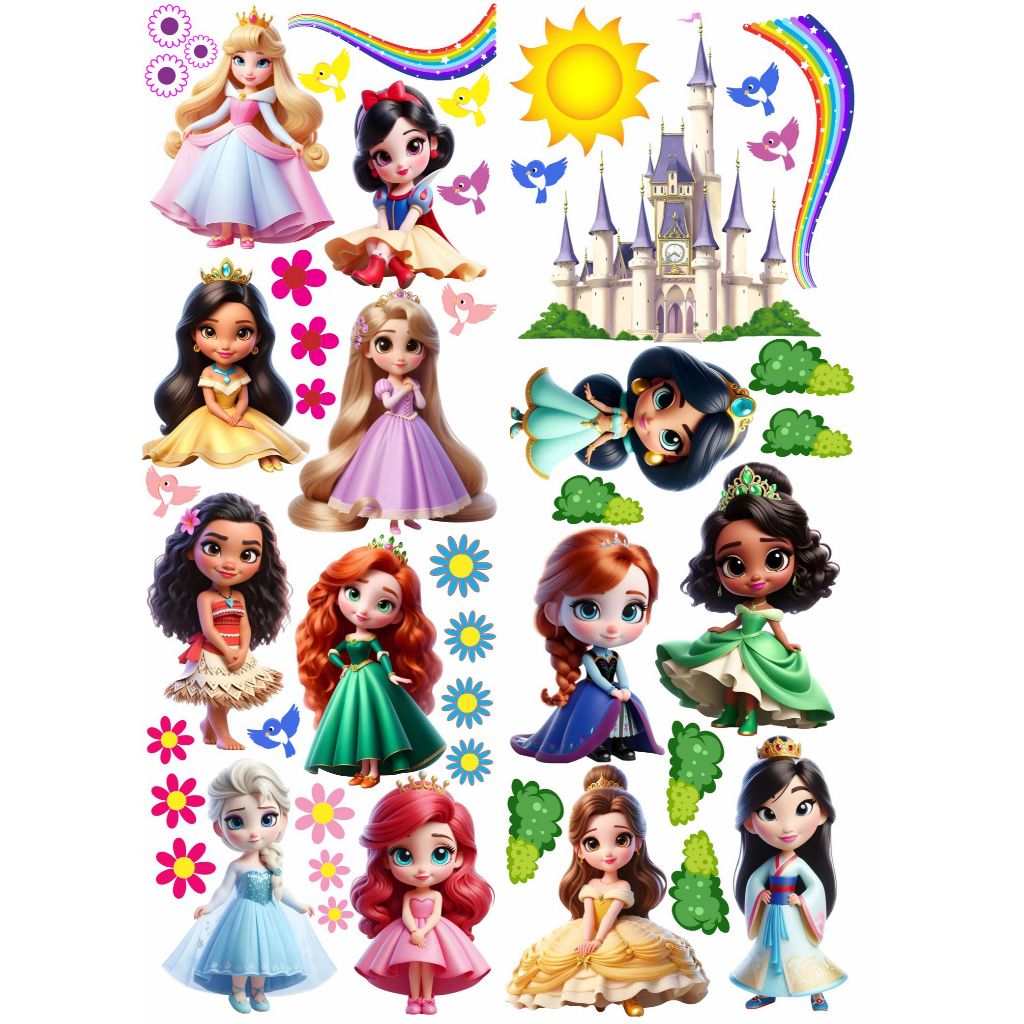 Adesivo Decorativo Parede Princesas Princesinhas (cod.adpp25)