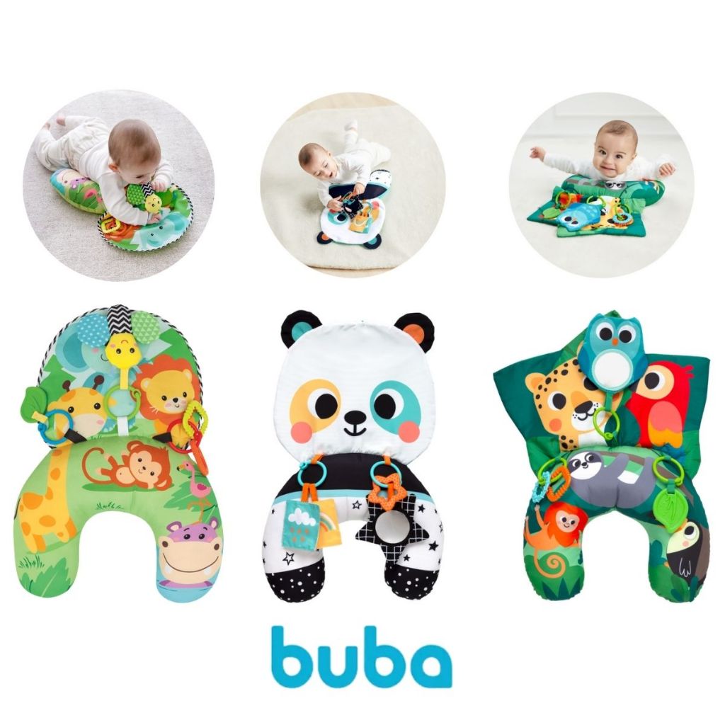 Almofada Conforto Tummy Time  Brinquedo Educativo Almofadinha Infantil para Bebê Buba