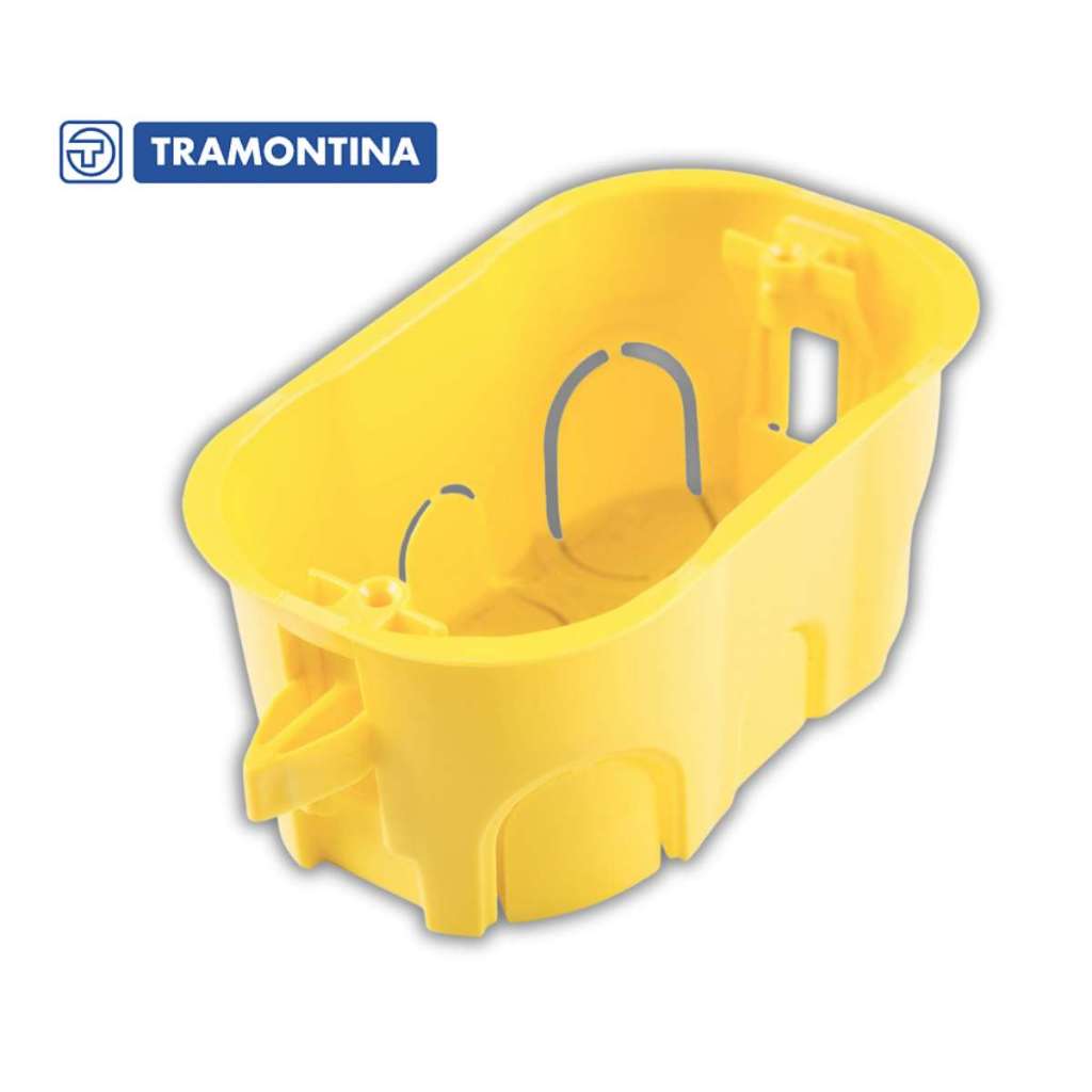 Caixa de Embutir Drywall 4x2 Amarela Tramontina em Oferta na Shopee