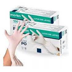 Luvas de Látex Inoven, caixa com 1500. Tamanho M. Cor: Brancas. Luvas Talcadas. Para múltiplos usos.