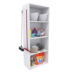 Armário Lavanderia Multiuso Porta Vassoura Rodo S/ Rodinhas Produtos Limpeza Balcão Organizador