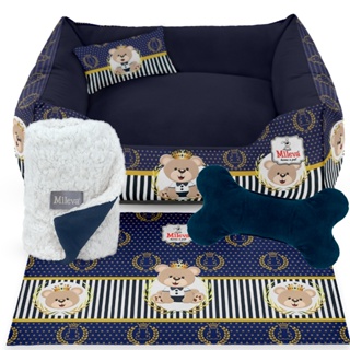 Cama Pet Oxford + Coberdrom + Brinquedo Ossinho + Tapetinho Estampado 05 Peças -Ursinhos– Premium 2 em Oferta na Shopee