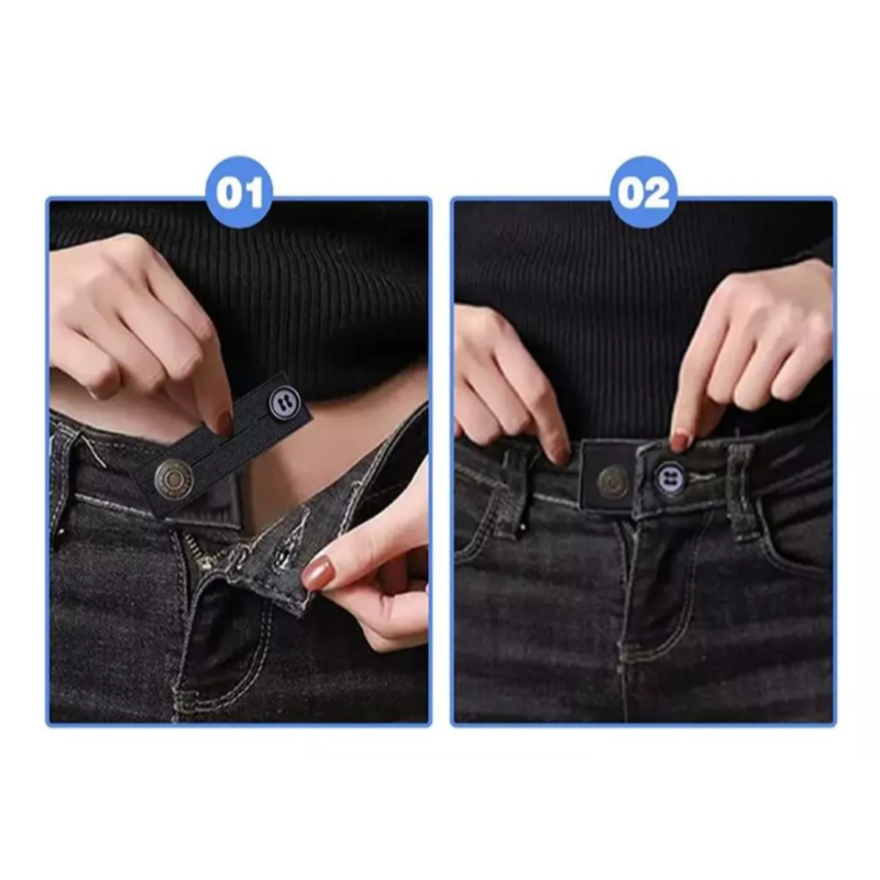 20 Extensor Elástico Alargador Botão Calça Bermuda Saia Jeans