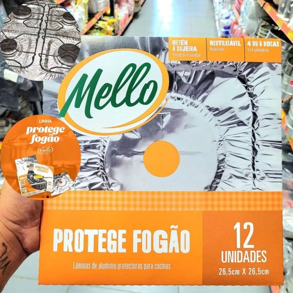 Protetor De Fogão Em Aluminío 26,5cm X 26,5cm C/12 Un - MELLO