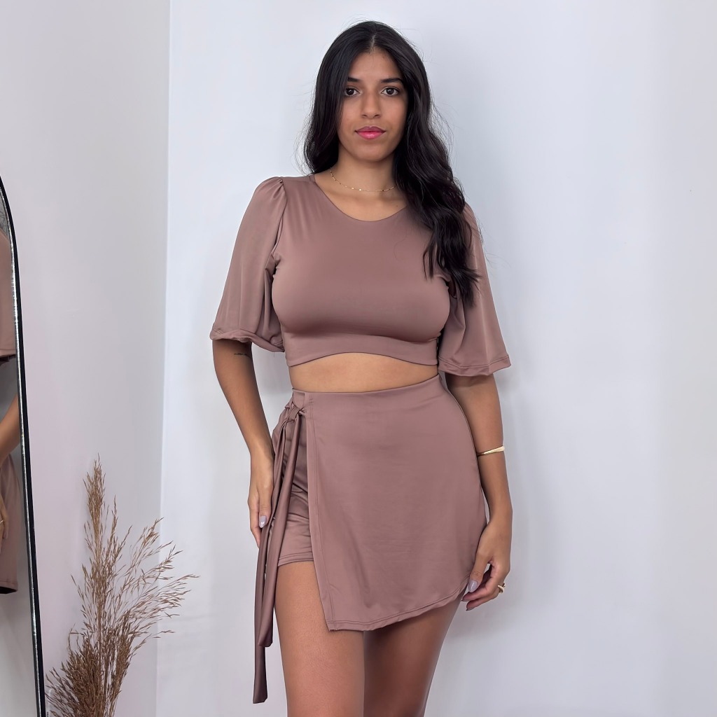 Cropped Assimétrico Marrom: Onde Comprar | BuscaProdutos