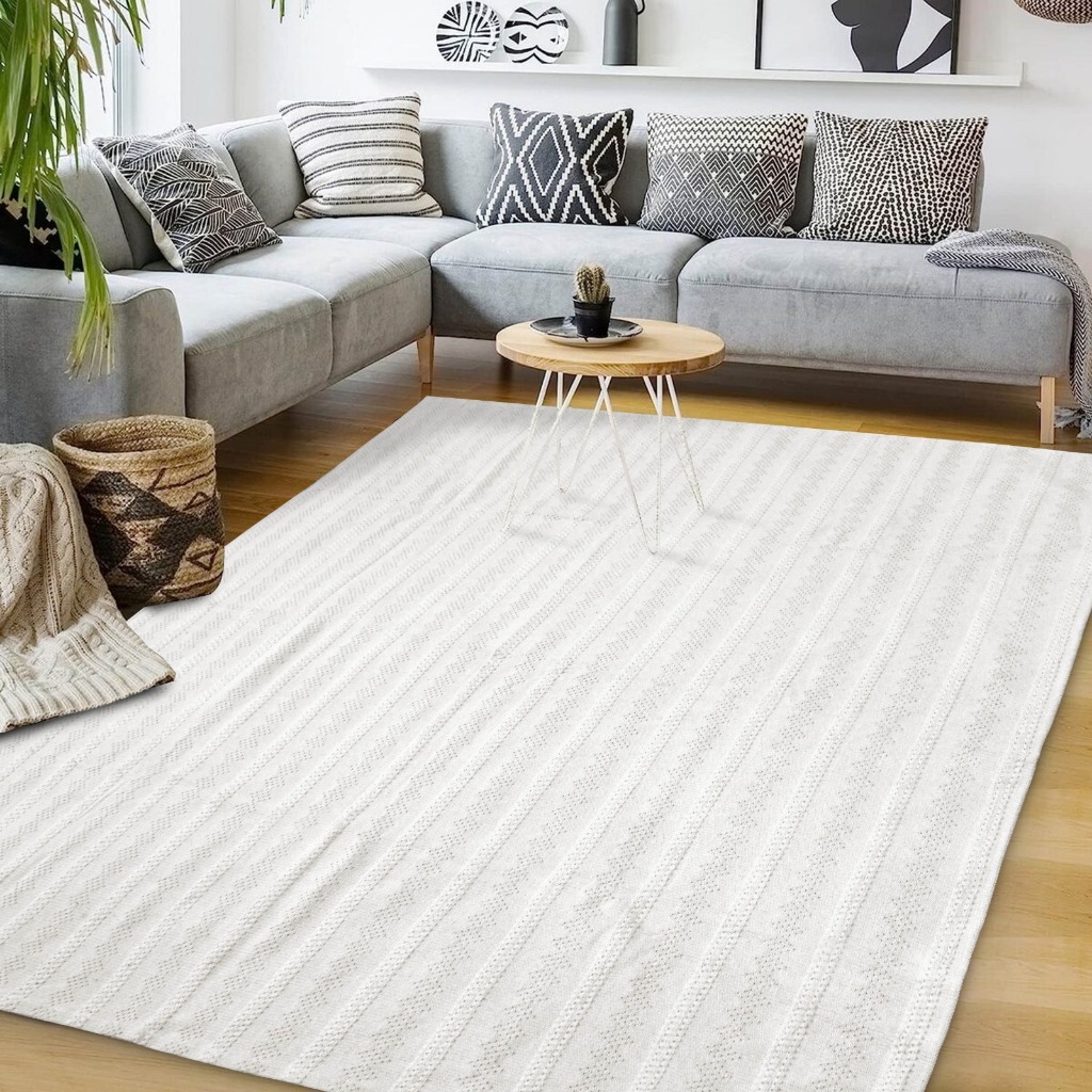 Tapete 1,00x1,50 Cru Algodão Minimalista Lavavel Na Maquina em Oferta na Shopee