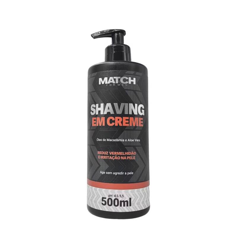 Shaving Em Creme Match ForMen 500ml Pra Barba Pezinho E Navalhado
