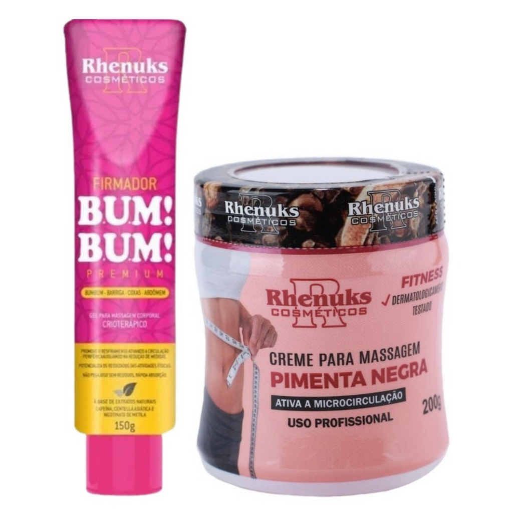 Kit Gel Firmador De Bumbum/Celulite 150g + 1und Gel  Pimenta Negra 200g