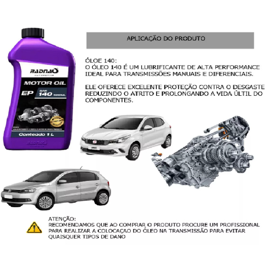Oleo Ep 140 Câmbio Transmissão Diferencial Mineral 1 LITRO