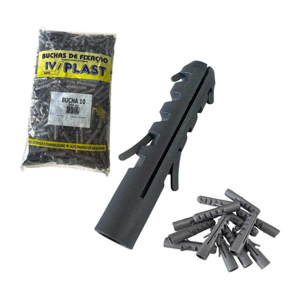 Kit Bucha Plástica 8mm Alvenaria Fixação Segura Durável - 60 / 70 / 80 / 90 / 100 Un