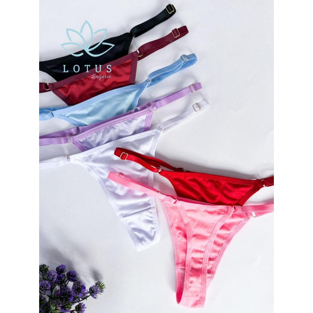 Kit 5 Calcinhas Fio Dental Microfibra Regulagem em Metal Não Marca na Roupa Conjunto Feminino Lingerie Moda Intima Promo em Oferta na Shopee