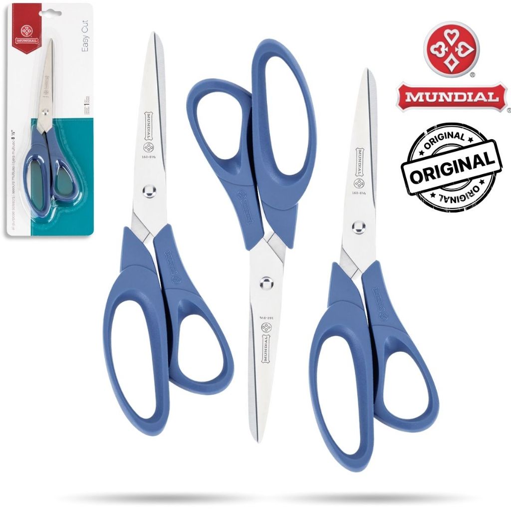 Kit 3 Tesoura Mundial Multiuso 160N 8 1/2" (21 cm) Costura Artesanato Cozinha Desenho Nacional