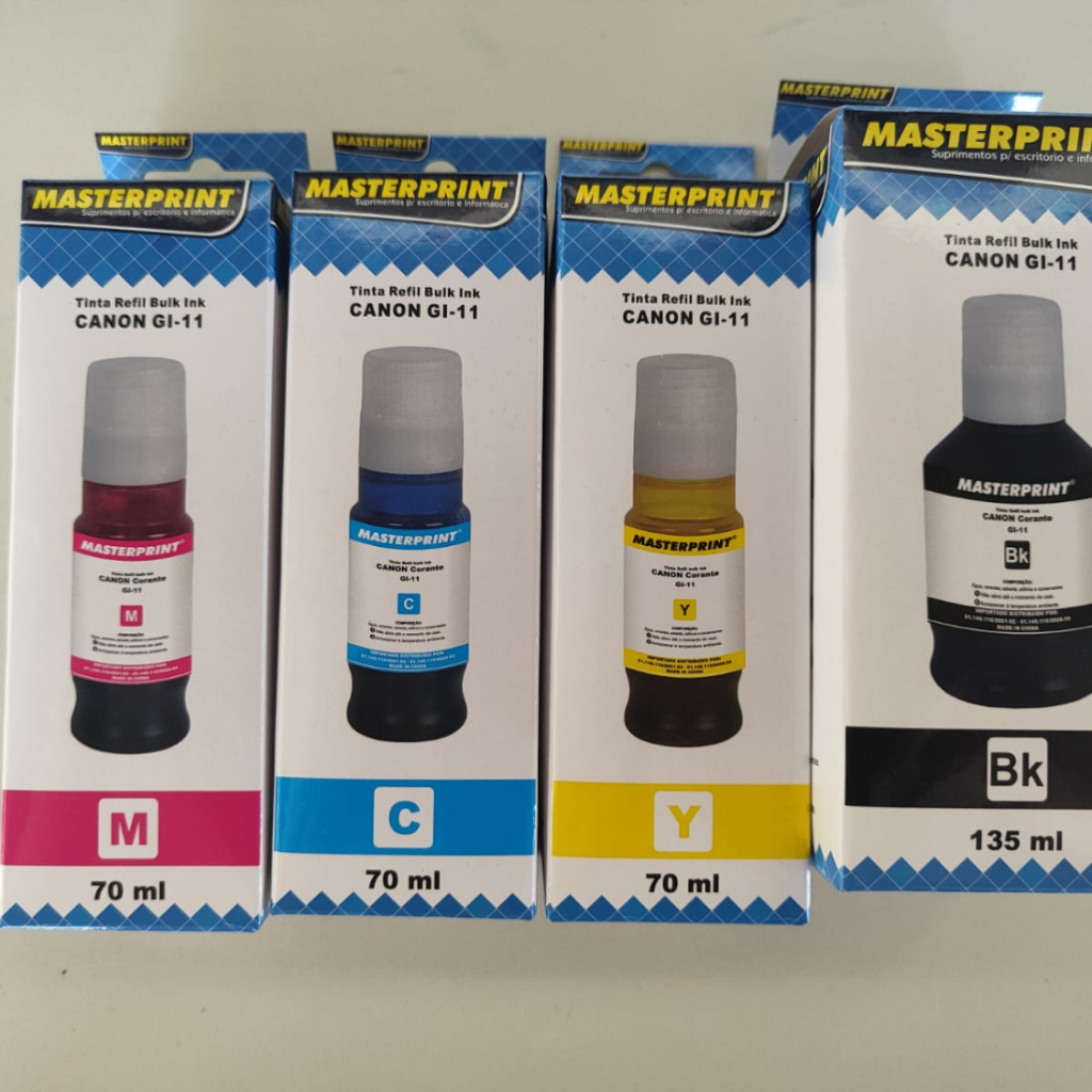 Kit 4 Refil Tinta Gi11 Gi-11 P/ Impressora Canon G2160 G3160 Compatível