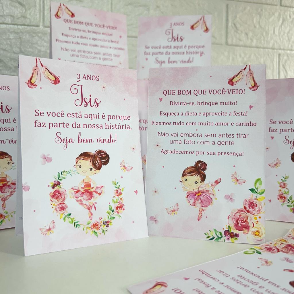 Centro de Mesa Personalizado Bailarina Floral Rosa - plaquinha de mesa enfeite decoração cha de bebe e aniversário