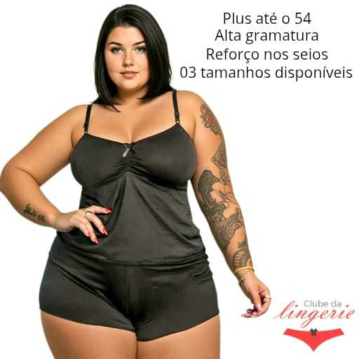 Short Doll Plus Size Liganete Baby Doll Feminino Pijama Adulto Em Microfibra